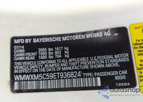 2014 Mini Hardtop Cooper from USA, damaged, VIN WMWXM5C59ET936824
